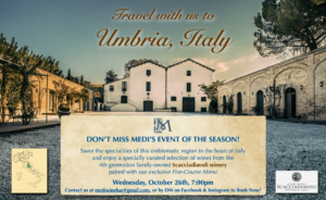 Medi Winebar Wine Tasting Event on October 26 Flyer